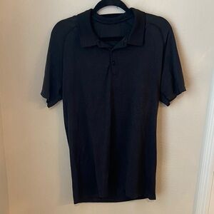 Lululemon Metal Vent Tech Black Short Sleeve Polo Shirt